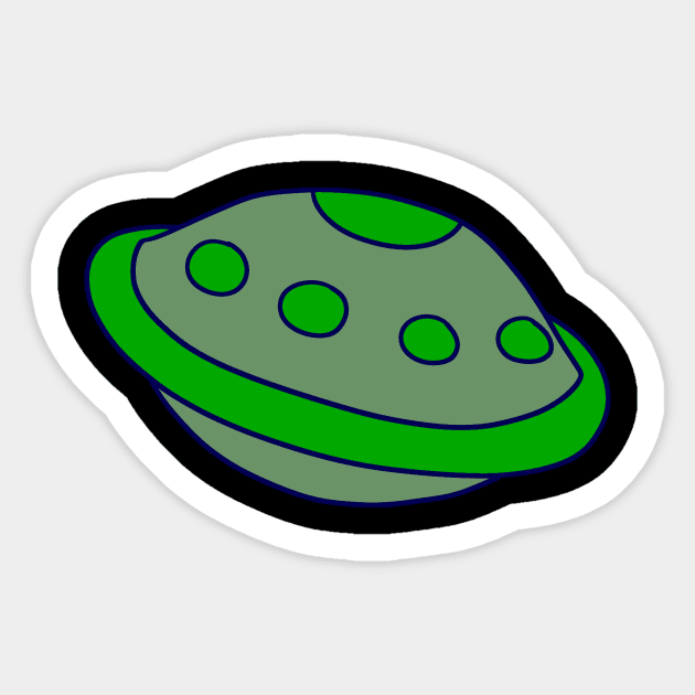 Green UFO Sticker by saradaboru